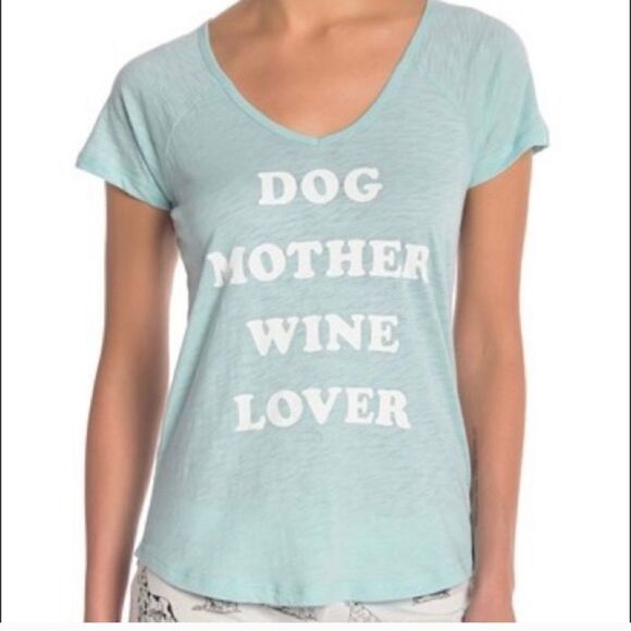 PJ Salvage Tops - NWT PJSalvage Dog Mother Wine Lover Tshirt M
